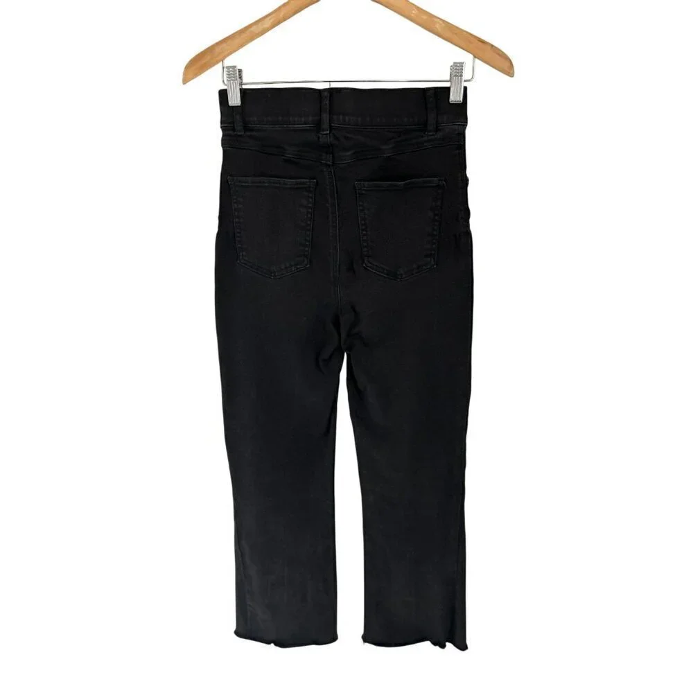 Spanx Pull On Vintage Black Legging Raw Hem Distressed Jeans Size S/P